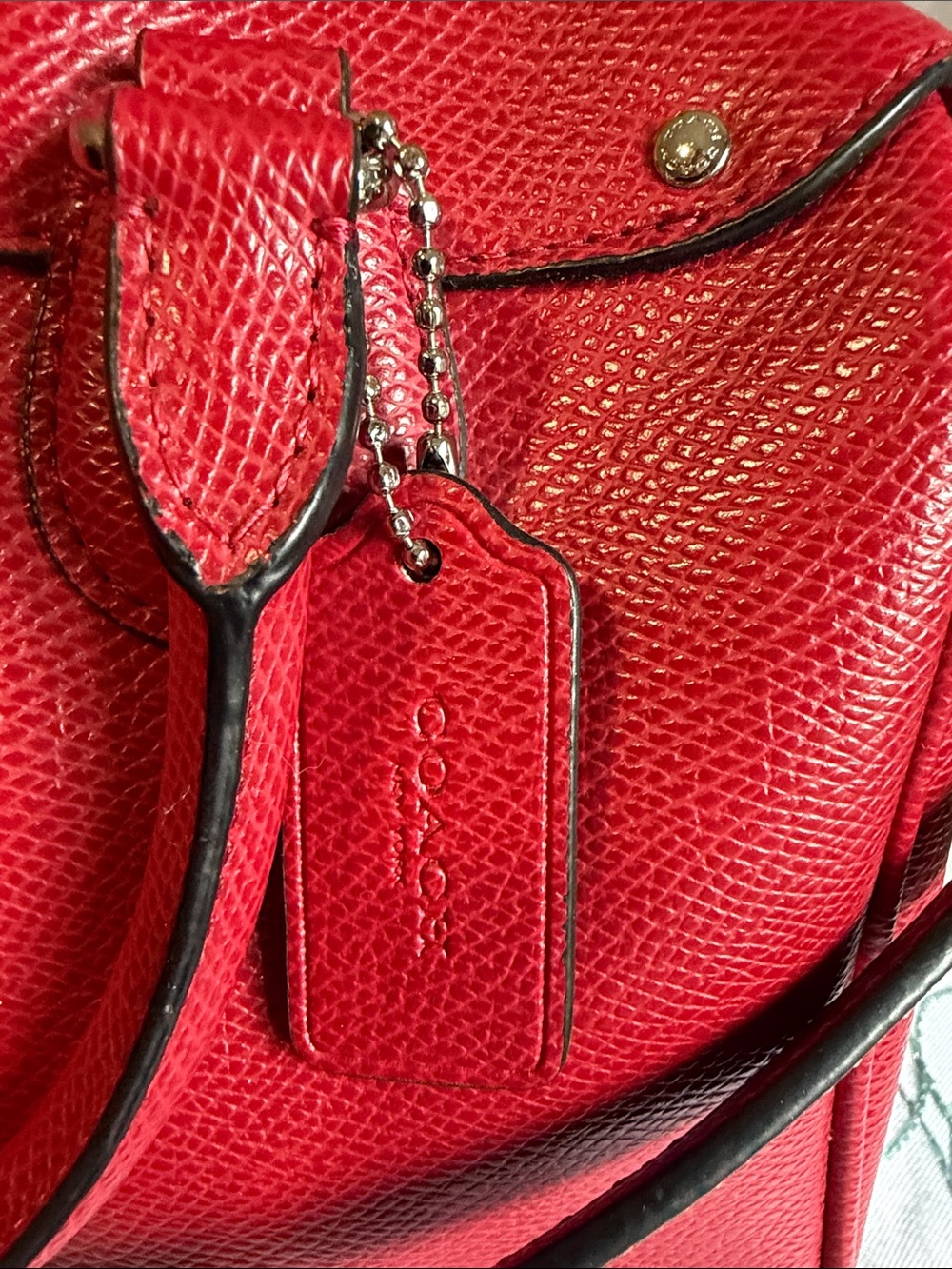 COACH Peanuts X (F37272) Red Pebbled Bennet Satchel 2015 - 2016 - Picture 2 of 11
